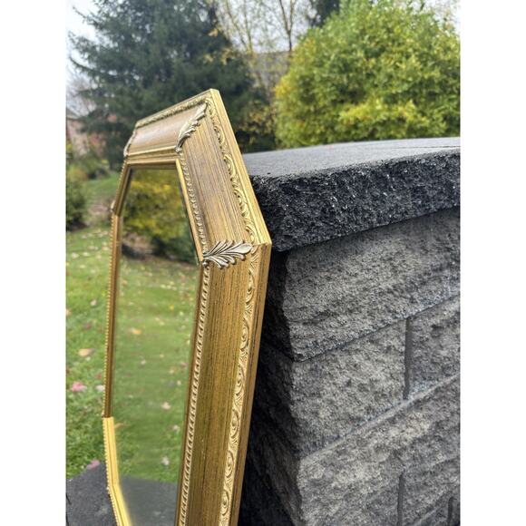 Bombay Co. Allegro Beveled Wall Mirror Italy Made Gold Wood Frame 35x27” - Picture 4 of 16